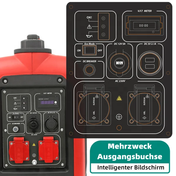 Generator benzynowy 2000 W Cichy Generator Przenośny Generator Inwerterowy Dla Domu