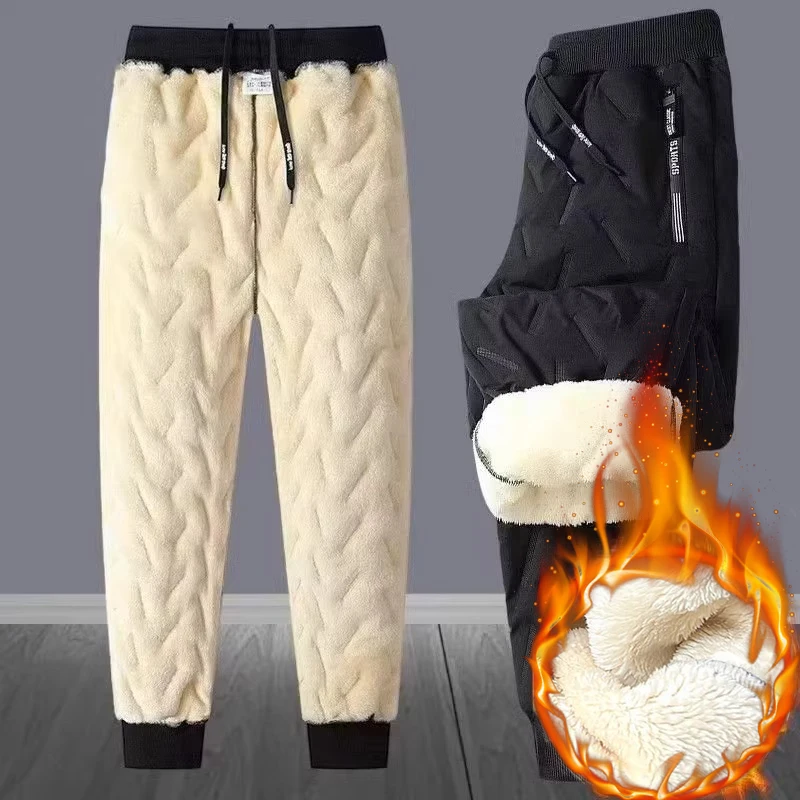 Sarouel taille haute à lacets pour femme, pantalon doublé de velours en peluche, pantalon de survêtement décontracté, vêtements de neige épais, longueur de rinçage, hiver