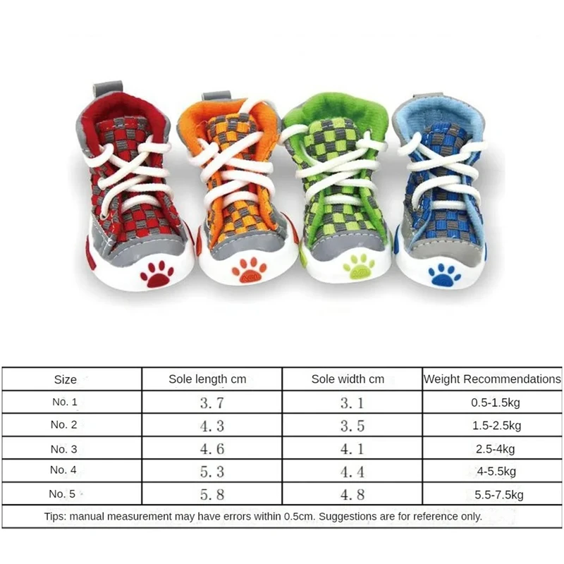 New Design 4pcs/Set Pet Dog Shoes Small Dog Puppy Boots Football Style Cheap Dog Summer Shoes For Small Pets Four Colors