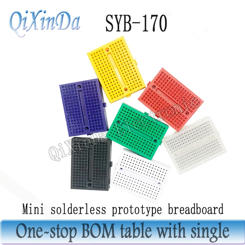 SYB-170 Mini Solderless Prototype Experiment Test Breadboard 170 Tie-points 35*47*8.5mm for arduino diy kit