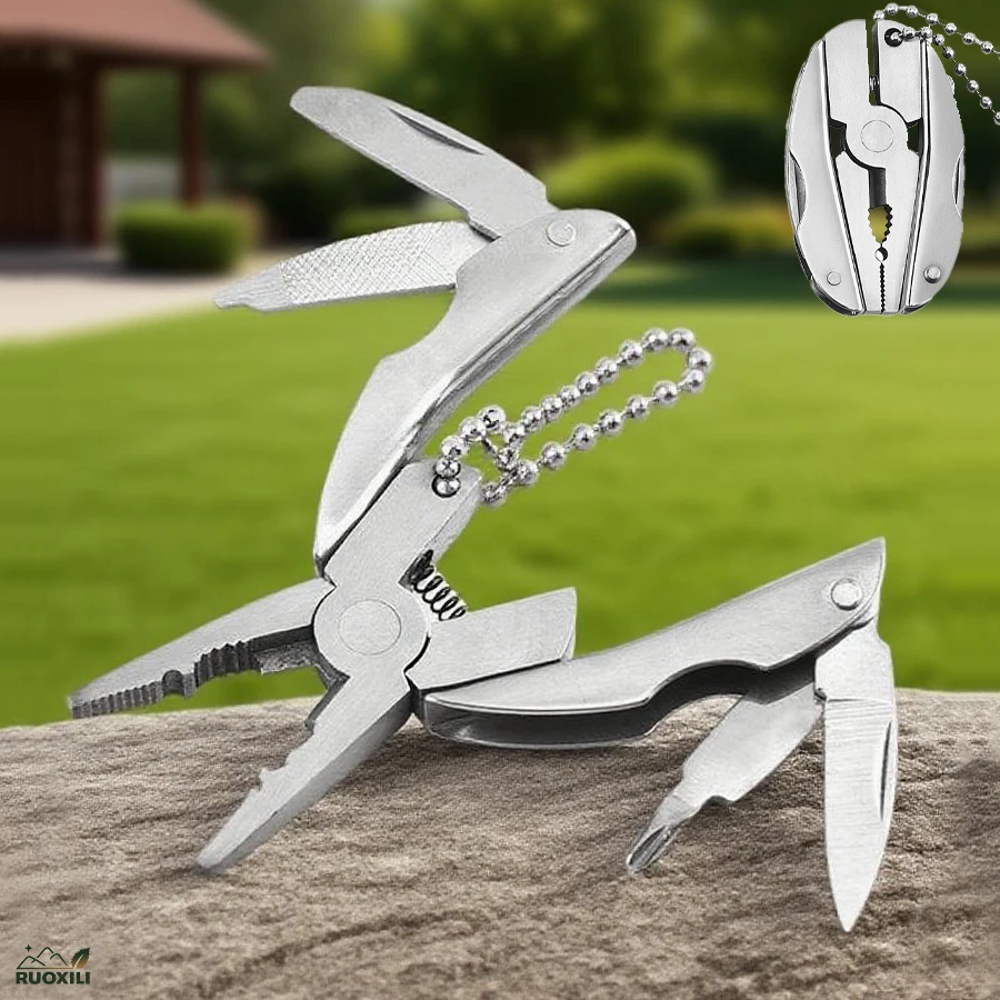 

1pc Turtle Back Plers Pliers Knife Mini 7-In-1 Foldable Multi-Purpose Combined Tool for Outdoor Camping,Camping Accessories