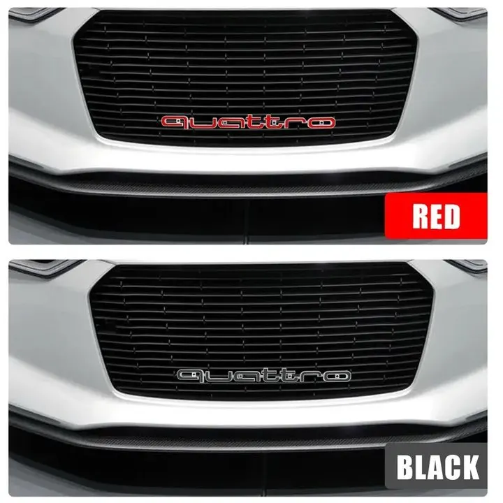 Car Styling Front Grille Badge Quattro Logo Decoration Accessories Suitable For Audi A3 A4 A5 A6 A7 B5 B6 C5 C6 8p 8v 8l Q2 Q3 Q