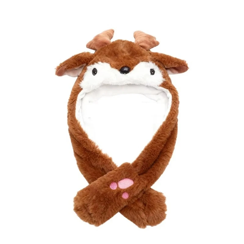 Ear Moving Hat Kids Christmas Plush Headwear Cute Ear Moving Jumping Hat for Kids Boys Girls Cosplay Enthusiasts B