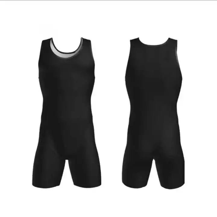 Men Sleeveless Stretchy Gymnastics Singlet Ballet Wrestling Leotard Sports Unitards Solid Bodysuit Jumpsuit Biketard Dancewear