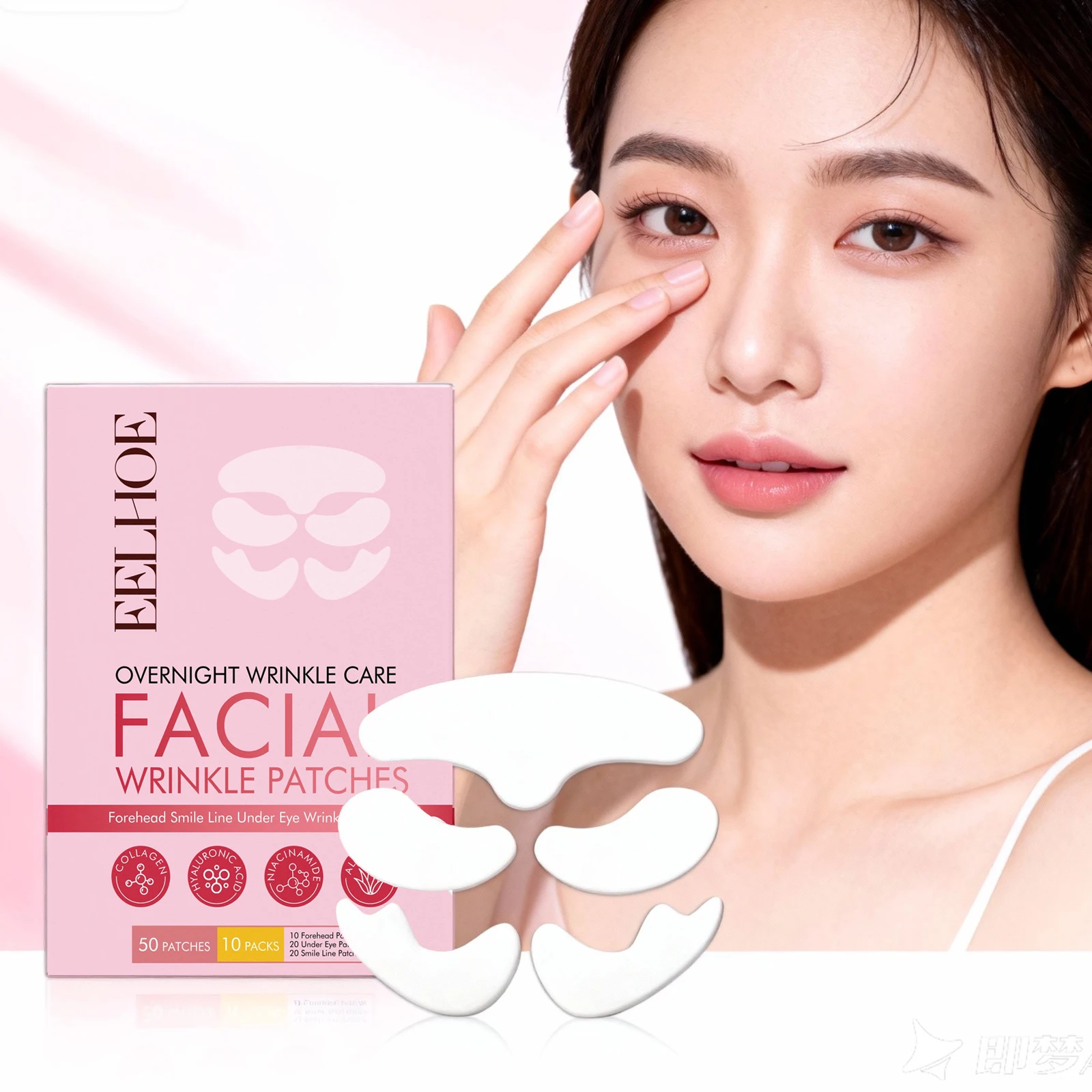 

Collagen Face Patches Anti Wrinkles Forehead Patch Remove Dark Circles Eyes Mask Hyaluronic Acid Firming Nasolabial Folds Patch