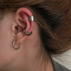 3Pcs Punk Silver Color Ear Cuffs for Women Men Fake Piercing Stainless Steel Couple Earrings 2022 Za Fashion Jewelry Aretes
