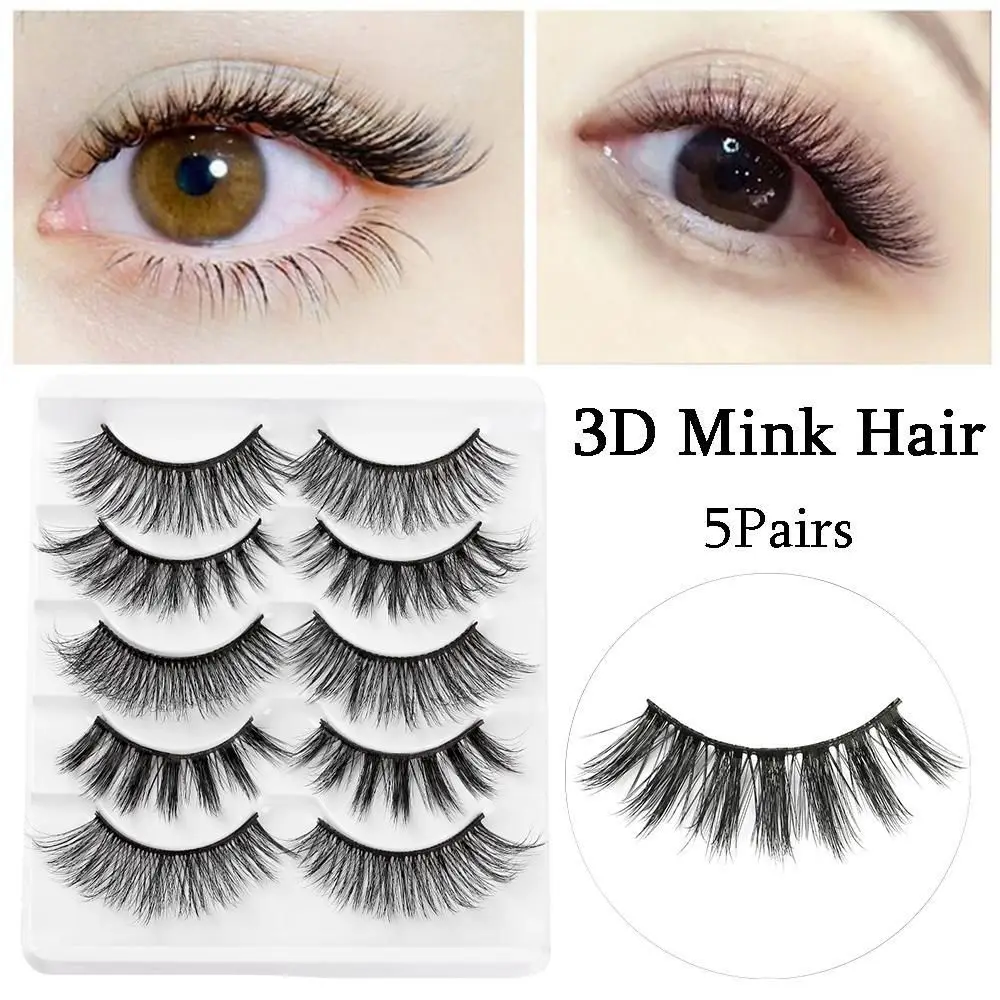 Eye Makeup Tools Fashion Full Strips Handmade Beauty Makeup False Eyelashes 3D Faux Mink Hair Wispy Fluffy Natural Long