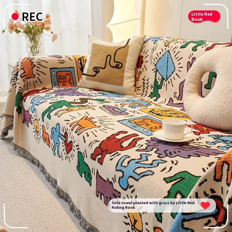 

Tablecloth/Sofa Cover (2-in-1), Double-sided Sofa Cover, Thickened Non-slip Sofa Cover, Full-coverage Knee Blanket, Sofa Blanket