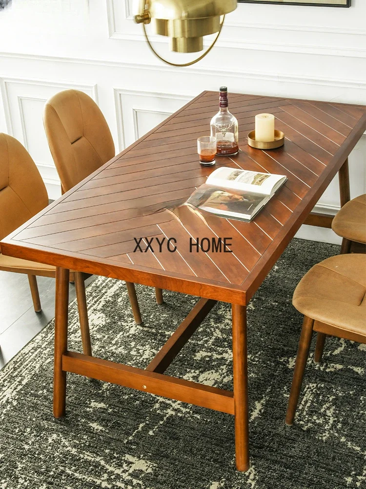 

Nordic Dining Table Home Modern Minimalist Dining Table Light Luxury Solid Wood Dining Tables and Chairs Set Furniture