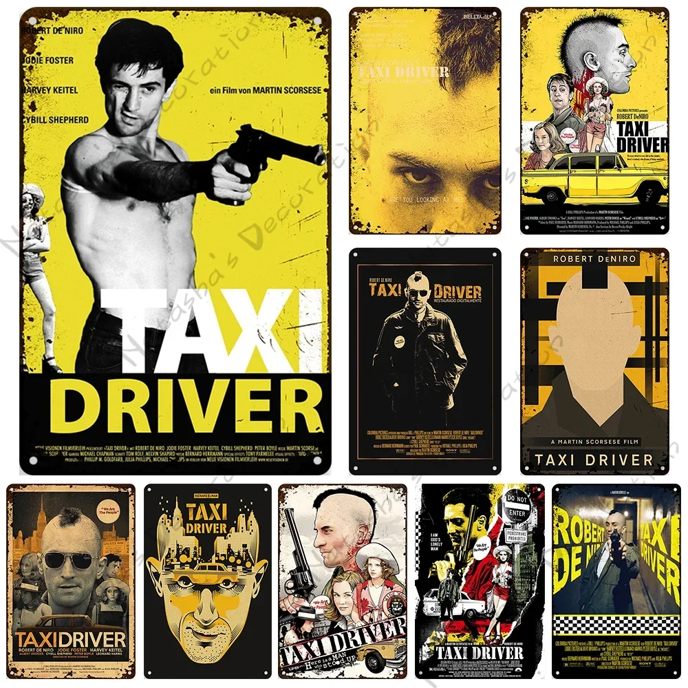 Taxi Driver Classic Movie Metal Plate Retro Metal Tin Sign Vintage Poster Bar Garage Metal Signs Industrial Decor Wall Plate