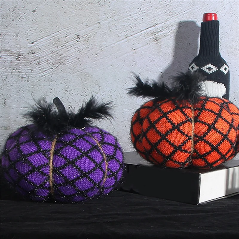 ABGN Halloween Kürbis Kissen Dekor 3D Kürbis Wurfkissen Plüsch Kürbisse Dekorationen für Herbst Schlafzimmer Zuhause