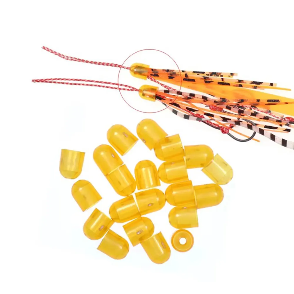 50 Orange Saltwater Fishing Cylindrical Slide Parts Snapper Silicone Skirts Rubber Tie Fixed Cover Jig Fishing Lure Accessories