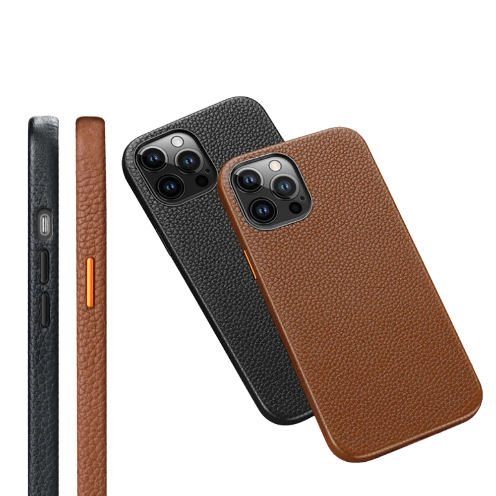 Full-surround Drop-resistant Genuine Leather Magsafe Phone Case for Iphone 15 15ProMax 14ProMax 13Promax 12ProMax 14Pro 13Pro 14