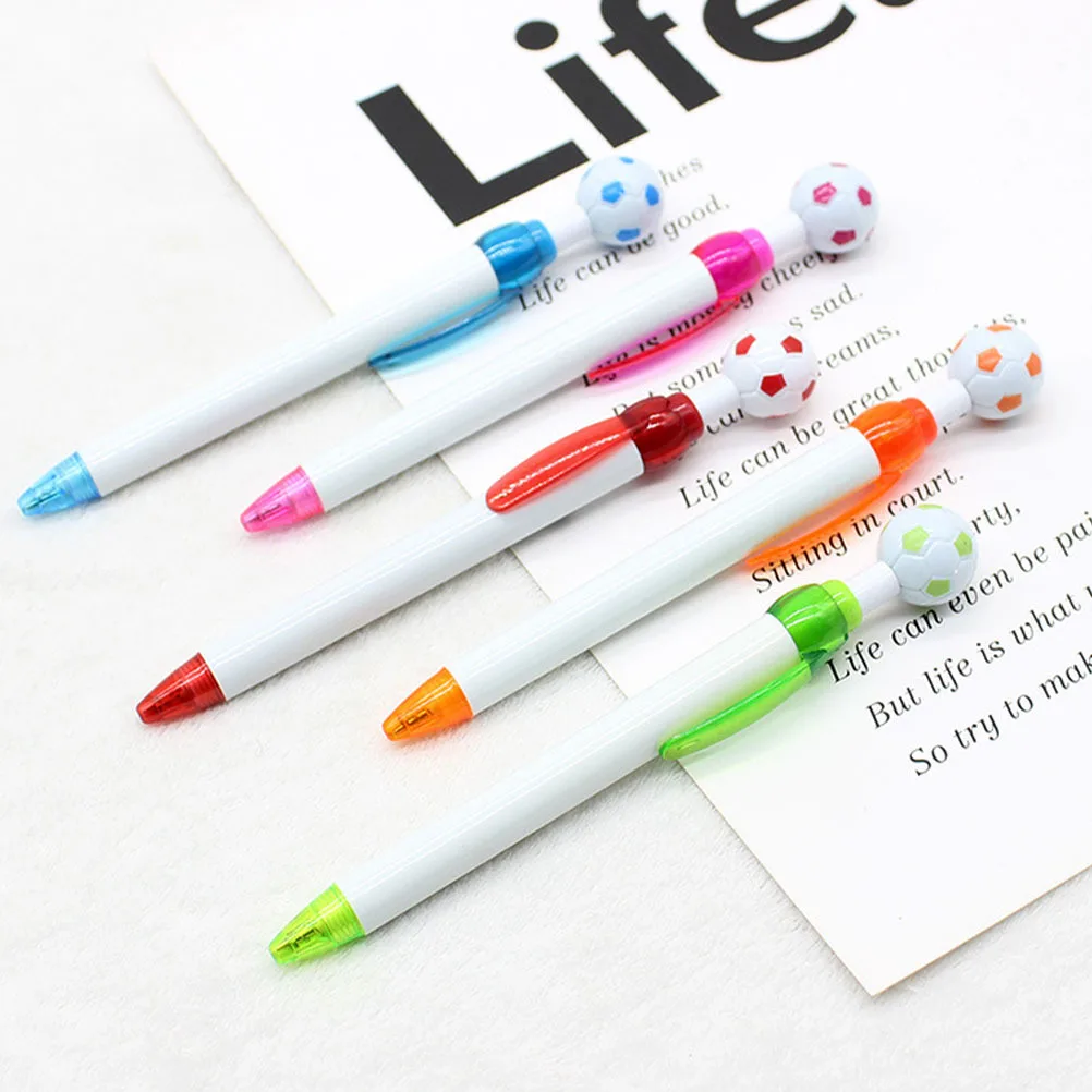 

12pcs Soccer Ballpoint Abs Material Refillable Sturdy Plastic Pens For Students Sports Fans Novelty Fun Pens Decorations Fine