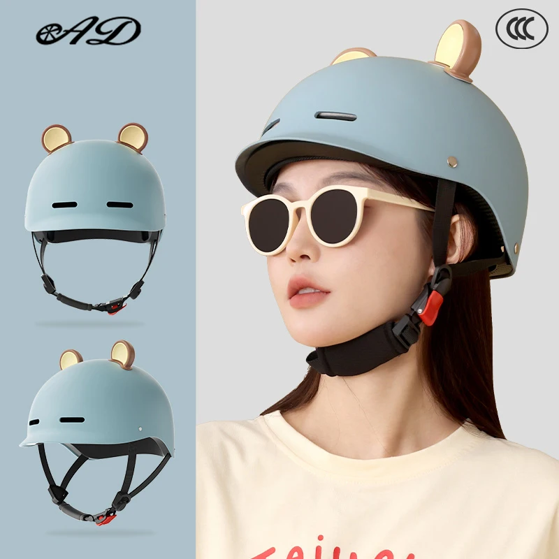 AD Men\'s Motorcycle Helmet Cute Summer Motorbike Half Face Helmets Unisex Approval Half-helmet Safety Cap Free Shipping