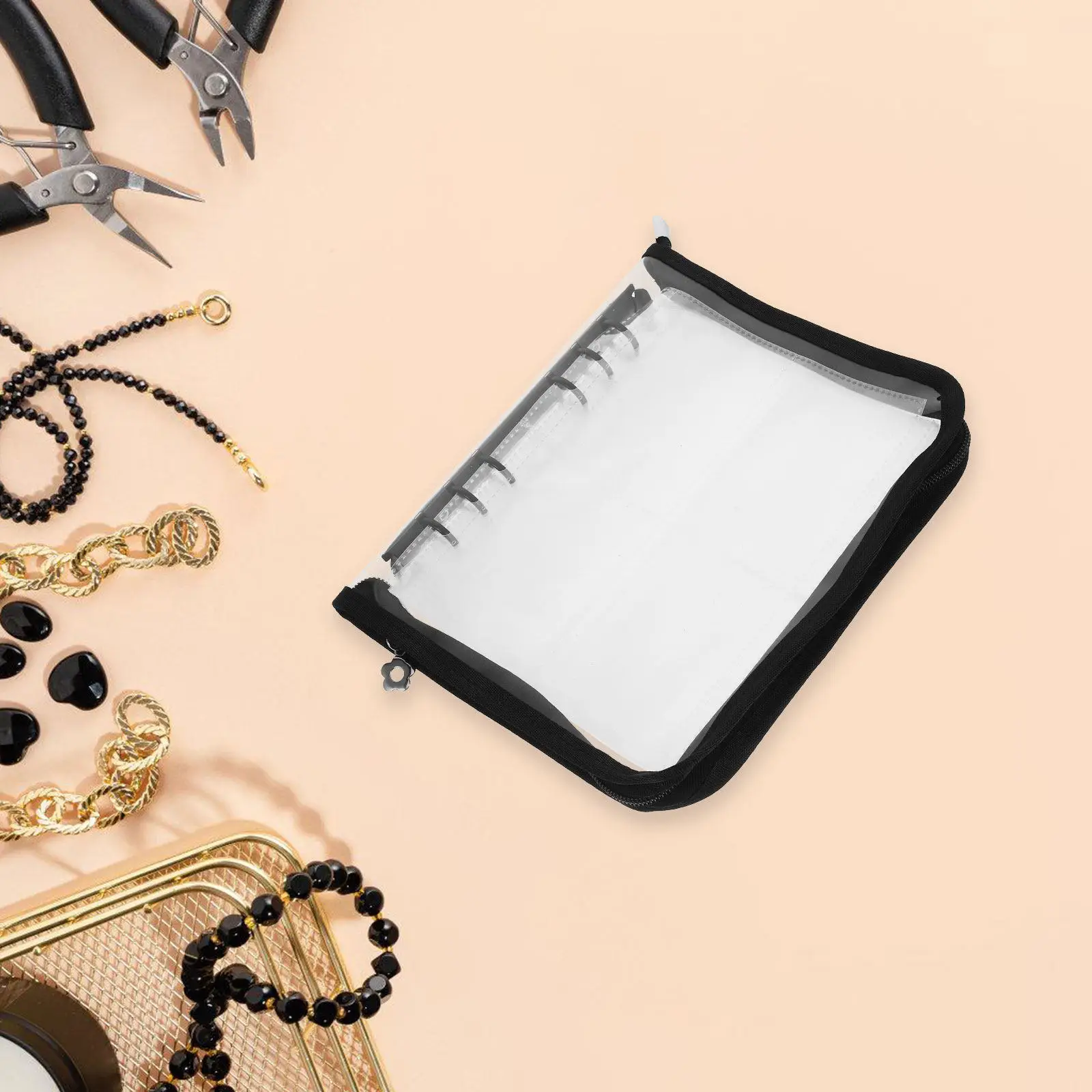 1Set Jewelry Organizer Bag Multi-Functional Travel Earring Holder Portable Necklace Storage Book Compact PVC Jewelry Case