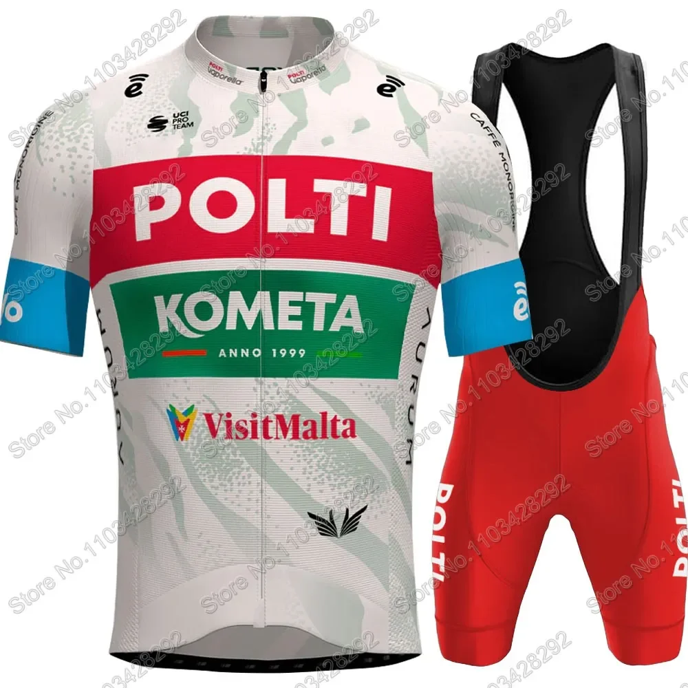 2024 Polti Kometa Cycling Jersey Set Team Short Sleeve Italy Clothing Men Road Bike Shirts Suit Bicycle bib Shorts MTB Maillot