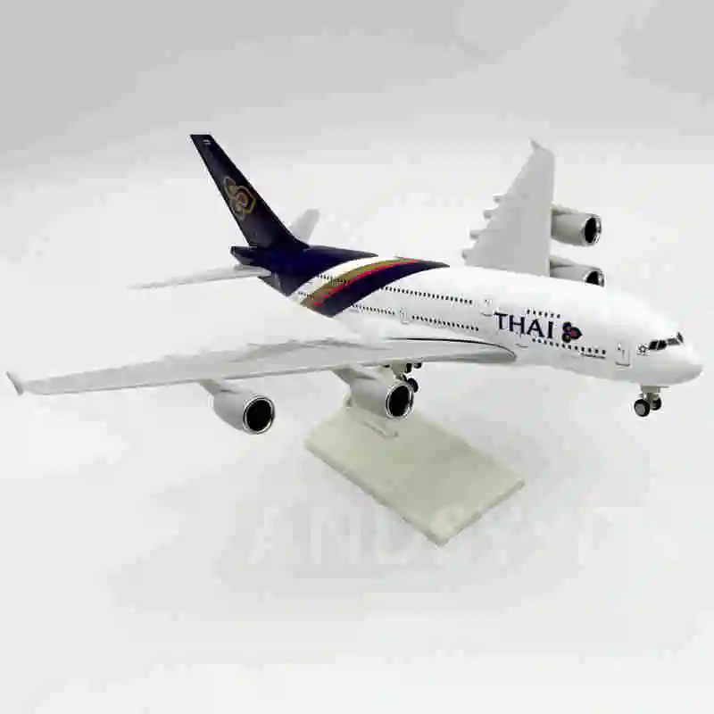 

Игрушки из смолы для детей, 30 см, модель самолета Airbus 380, тайский самолет A380, масштаб 1/240, сборный подарок авиации