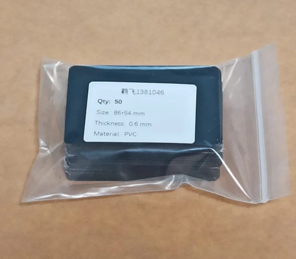 Glanzende Afwerking Zwart Pvc Plastic Acetaat Visitekaartjes Voor Lasergravure-Dikte 0.6Mm