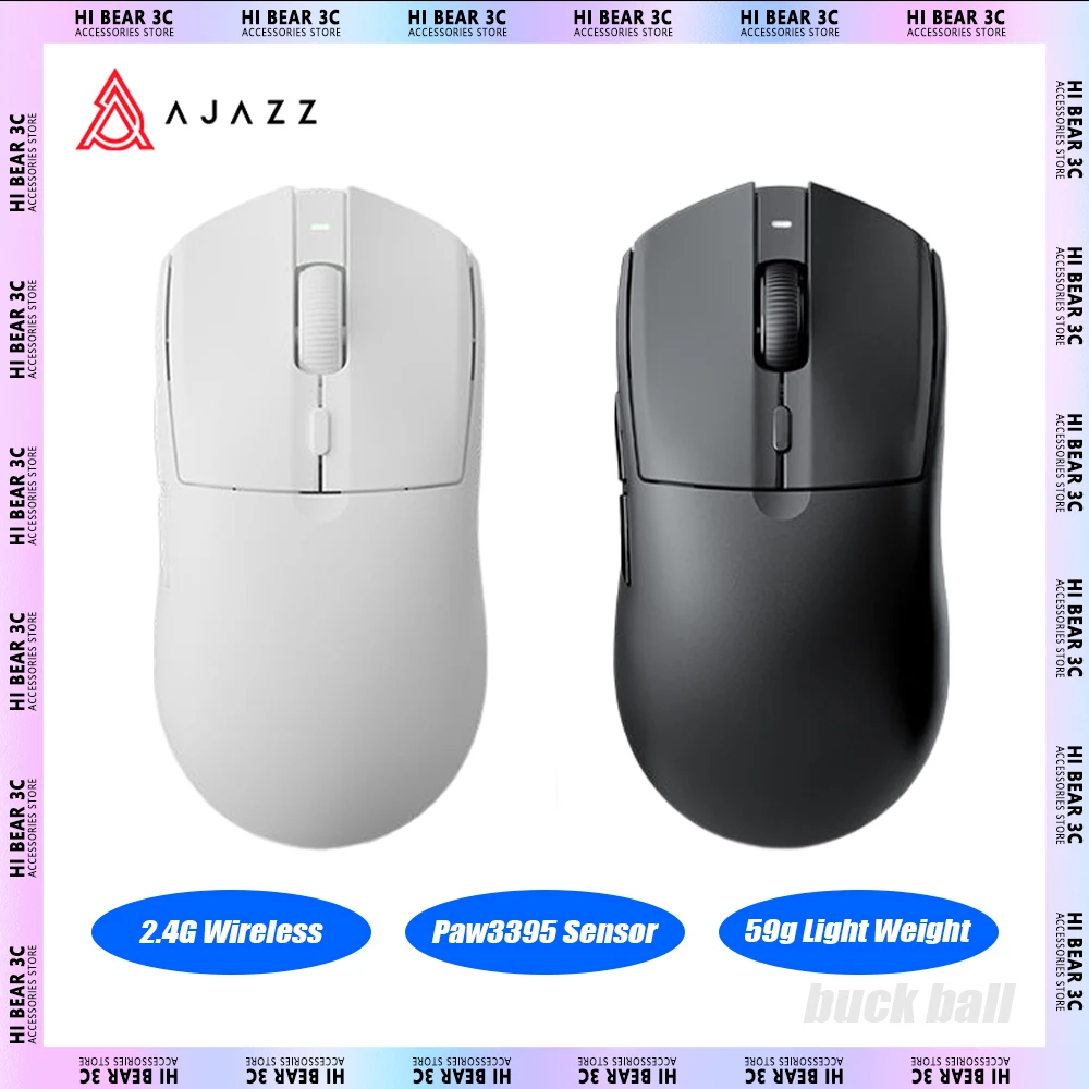 

Ajazz AJ139Pro 2.4G Wireless Mouse Paw3395 Sensor Light Weight Low Delay FPS Gaming Mouse Pc Gamer Laptop Accessories Mac Office