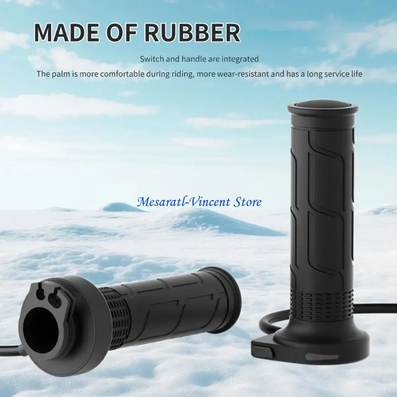 A70F 6 Level Memory Heated Motorcycle Grips IP67 Waterproof Design Small Temperature Control Universal Fit Rubber Handlebar