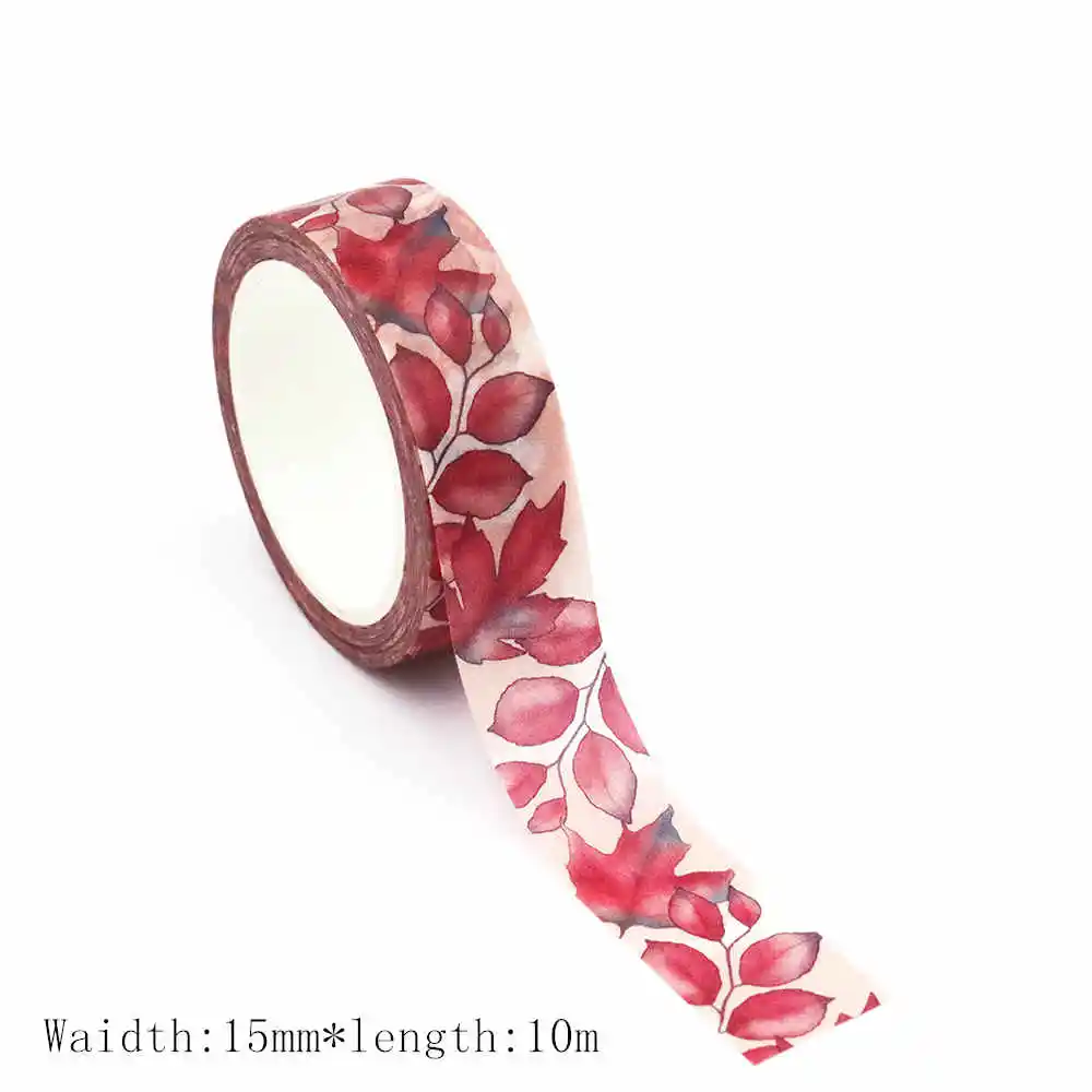 1PC 15mm*10m Vintage Floral Washi Tape DIY Scrapbooking Paper Photo Album Adhesive Stationery Masking Tape stickers