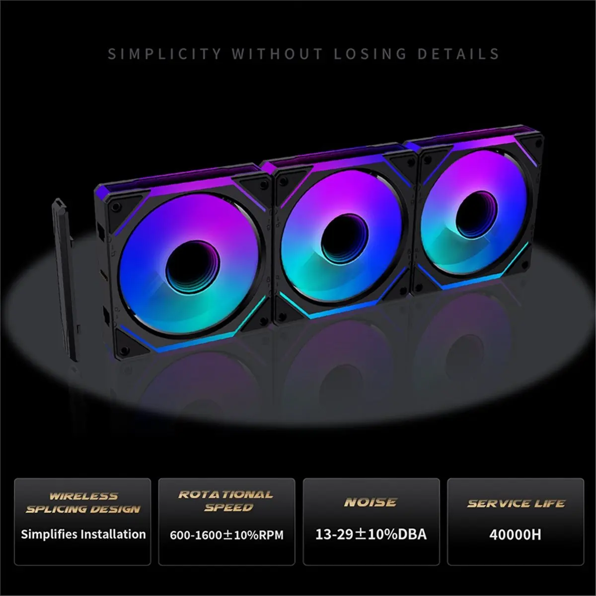 120mm PC Case Fan PWM Hydro Bearing Silent ARGB Water Cooler Magic Cableless Cooling Ventilator