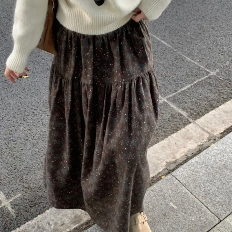 الأميرة الأزهار تنورة فتاة الموضة عادية مثير تنورة طويلة تنوعا ربيع الخريف الملابس تبدو رقيقة ارتداء خارج هدية الفتاة