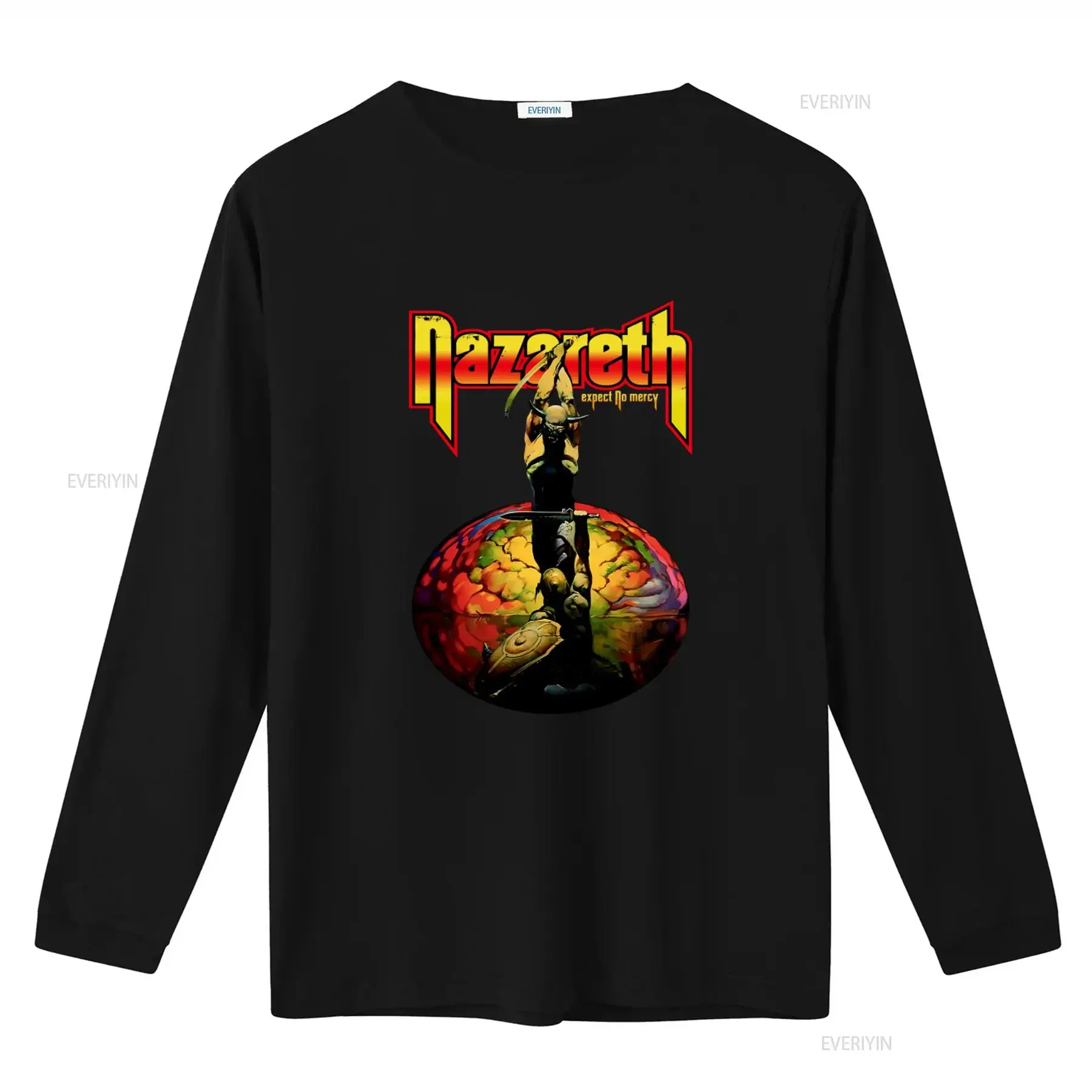 New Dtg dtf NAZARETH Expect No Mercy T shirt Rock Band Design Size vintage Washed Slightly Top For Everyday Wear homme