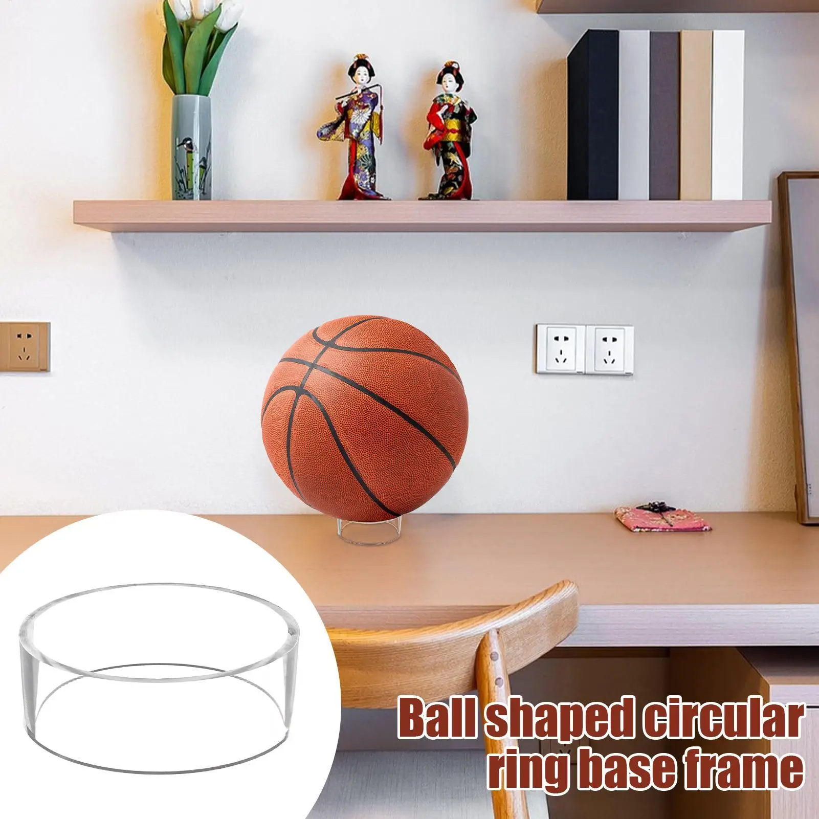 Espositore da basket Supporto per palla ad anello rotondo per display Supporto per espositore per palla da calcio in acrilico per basket da calcio