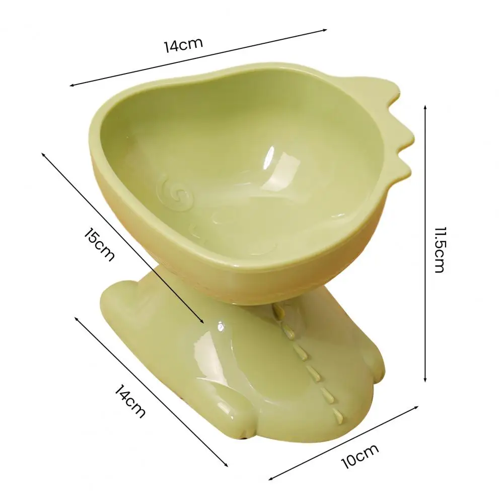 Cute Dinosaur Shape Pet Bowl Pet Food Bowl 15-degree Tilted Cartoon Dinosaur Pet Bowl Neck Protector Elevated Cat Food for Dog