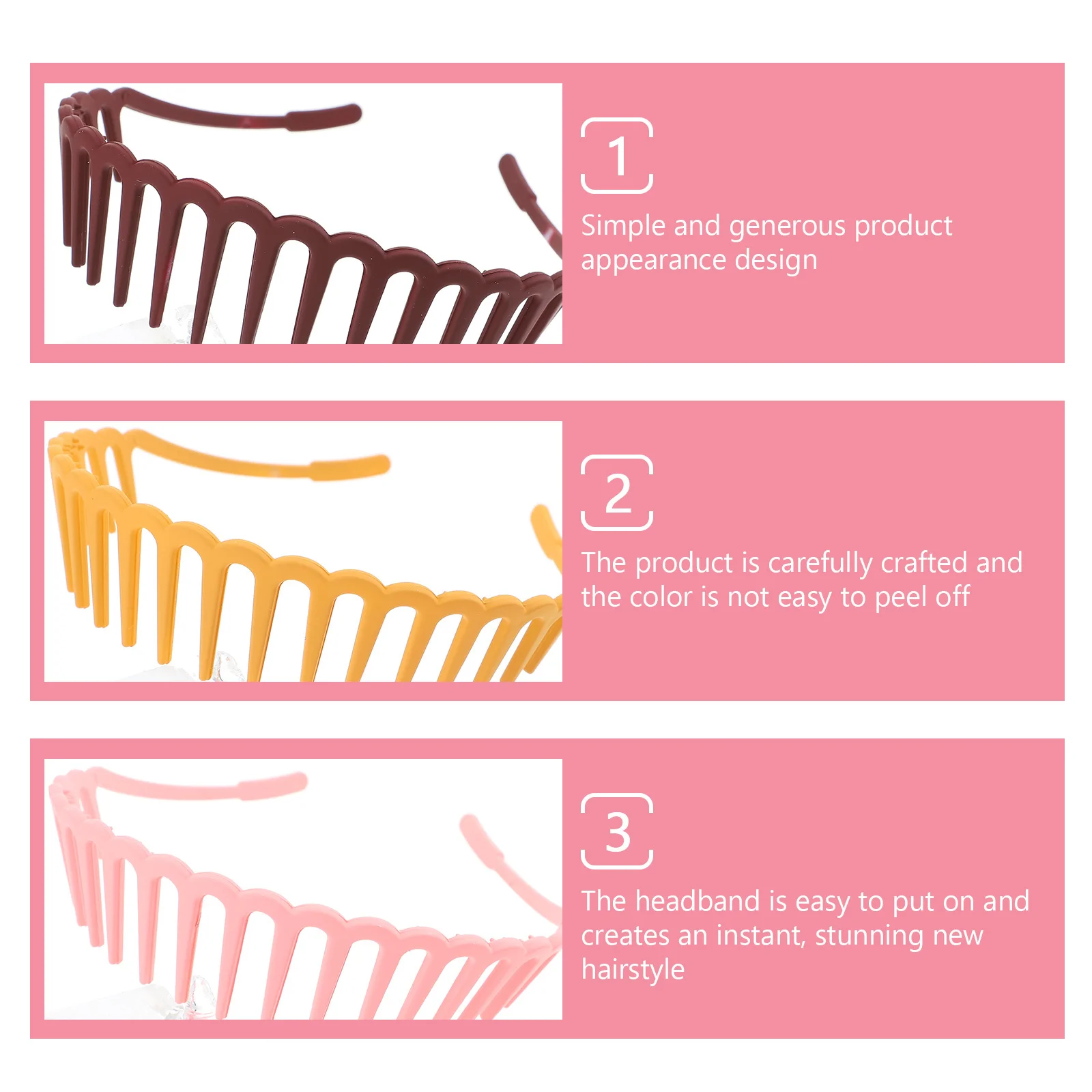 6 pièces de bandeaux en plastique à dents serrées, élégants, pour femmes, accessoires de coiffure pour fêtes, mariages, mode, bandeaux décoratifs