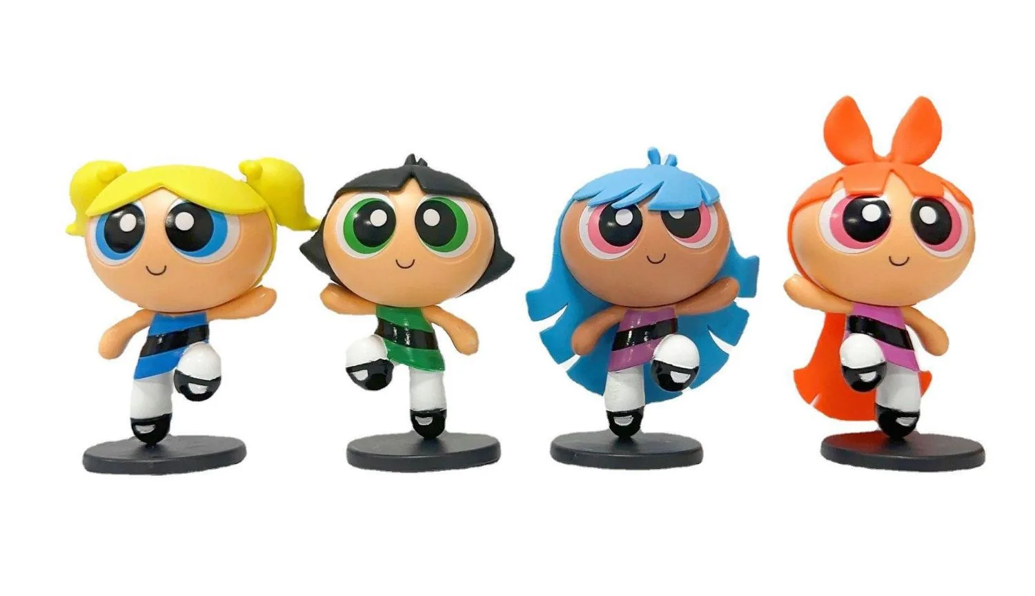 4 قطعة/المجموعة Powerpuff Blossom Bubbles Buttercup Girls نموذج أنيمي ألعاب شخصيات الحركة 10 سنتيمتر
