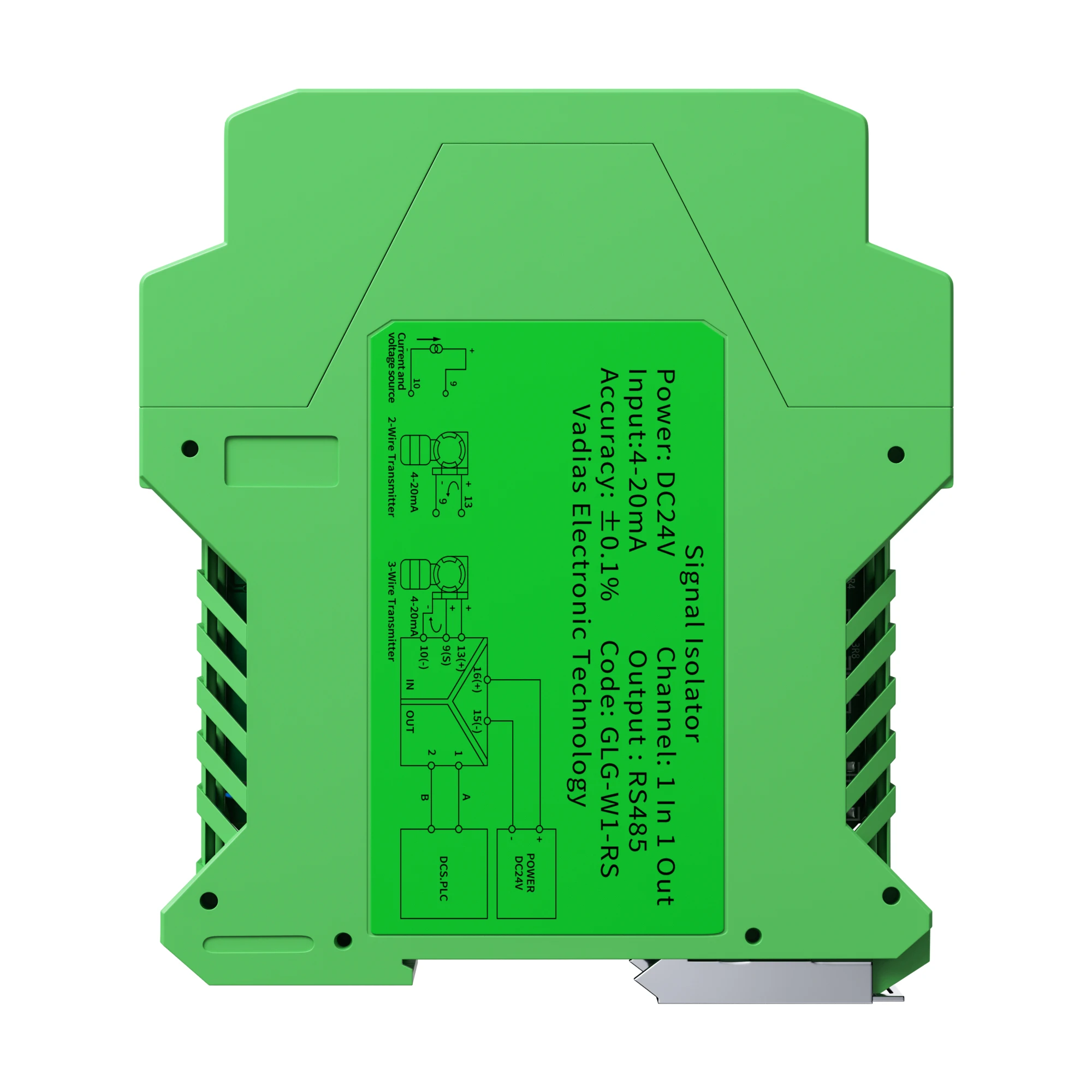 DC Active Signal Isolator With DC24V 4-20mA 0-20mA 0-10V 0-5V to RS485 1 In 1 Out DC Analog Signal Converter Isolator