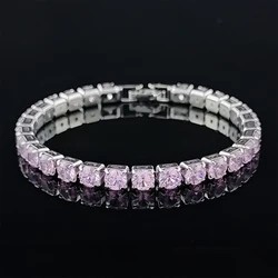 2024 New Arrival Luxury Round pink color on hand Bracelet Bangle For Women Anniversary Gift Jewelry S5787