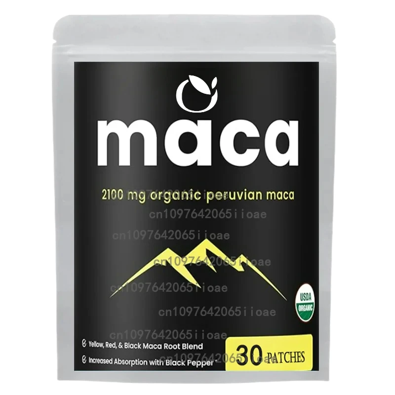 

30 пластырей, органические прозрачные пластыри из корня маки с черным + красным + желтым перуанским экстрактом корня маки для мужчин и женщин