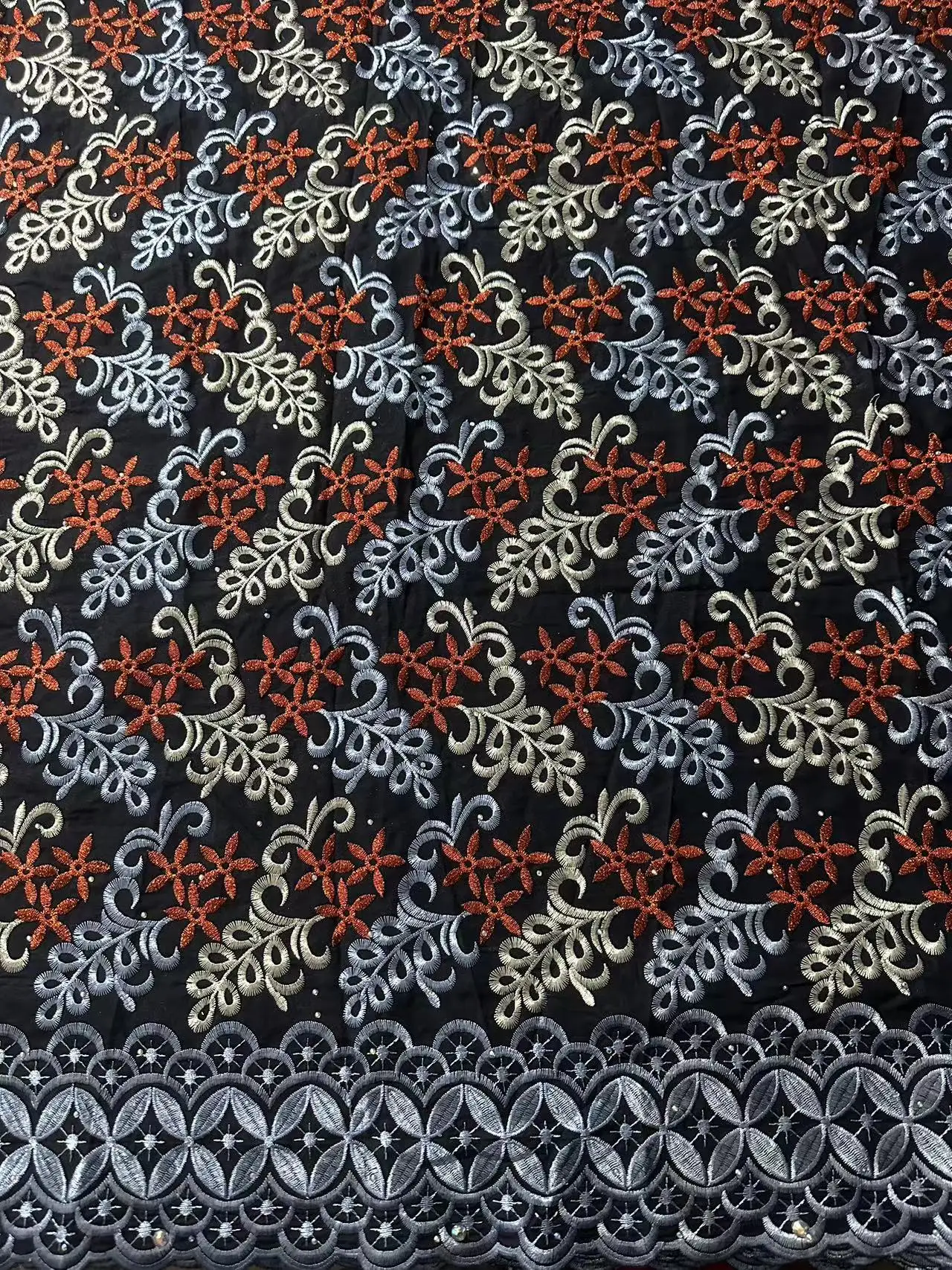 Nigerian Cotton Lace Fabric 2.5 Yards 2025 High Quality Swiss Voile Stones Lace Fabric African For Women Birthday Party Dresses