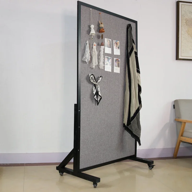 Movable cork board photo wall floor-to-ceiling vertical bracket message display board announcement board felt display scho