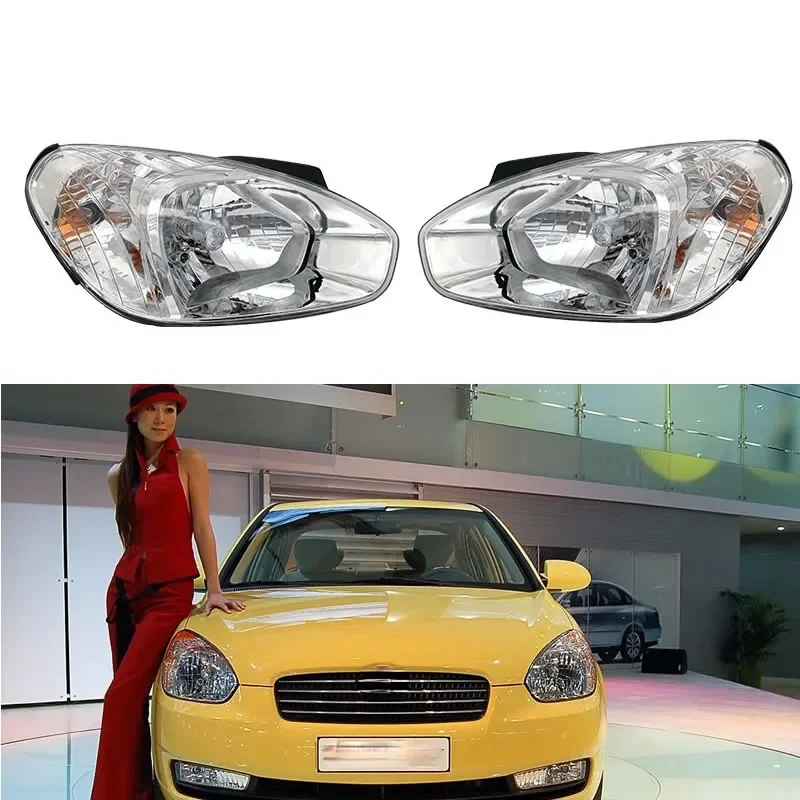 

For Hyundai Accent 2006-2010 Car Accessories headlight assembly yellow white headlight high beam turn signal low beam beam light