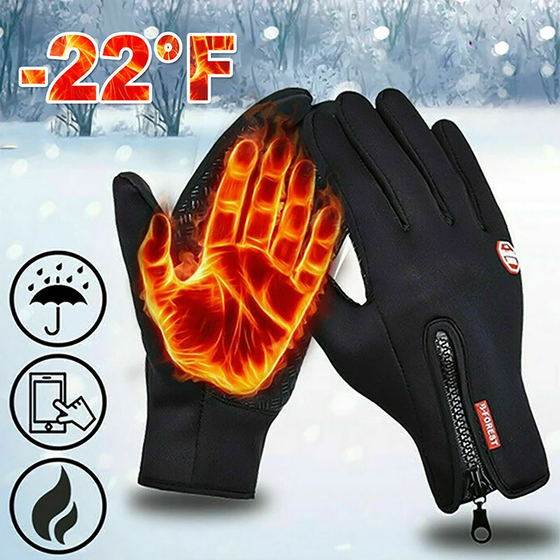 Winter Touch Screen Gloves Waterproof Windproof Warm Mittens Running Cycling Climbing Cold Weather Unisex Thermo Hands Gloves