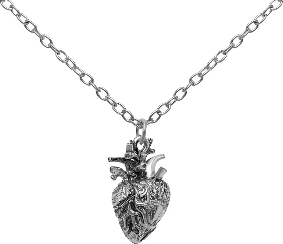 Anatomical Heart Pendant 3D Human Hearts Necklace  Free Alloy Steampunk Style Medical Personnel Prop
