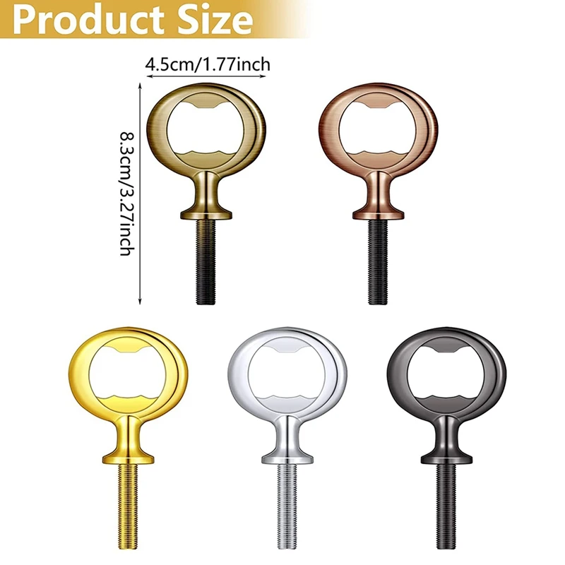 20Pcs Metal Bottle Opener Blanks Stainless Steel Bottle Opener Inserts Kit Threaded Beer Opener Hardware,5 Colors