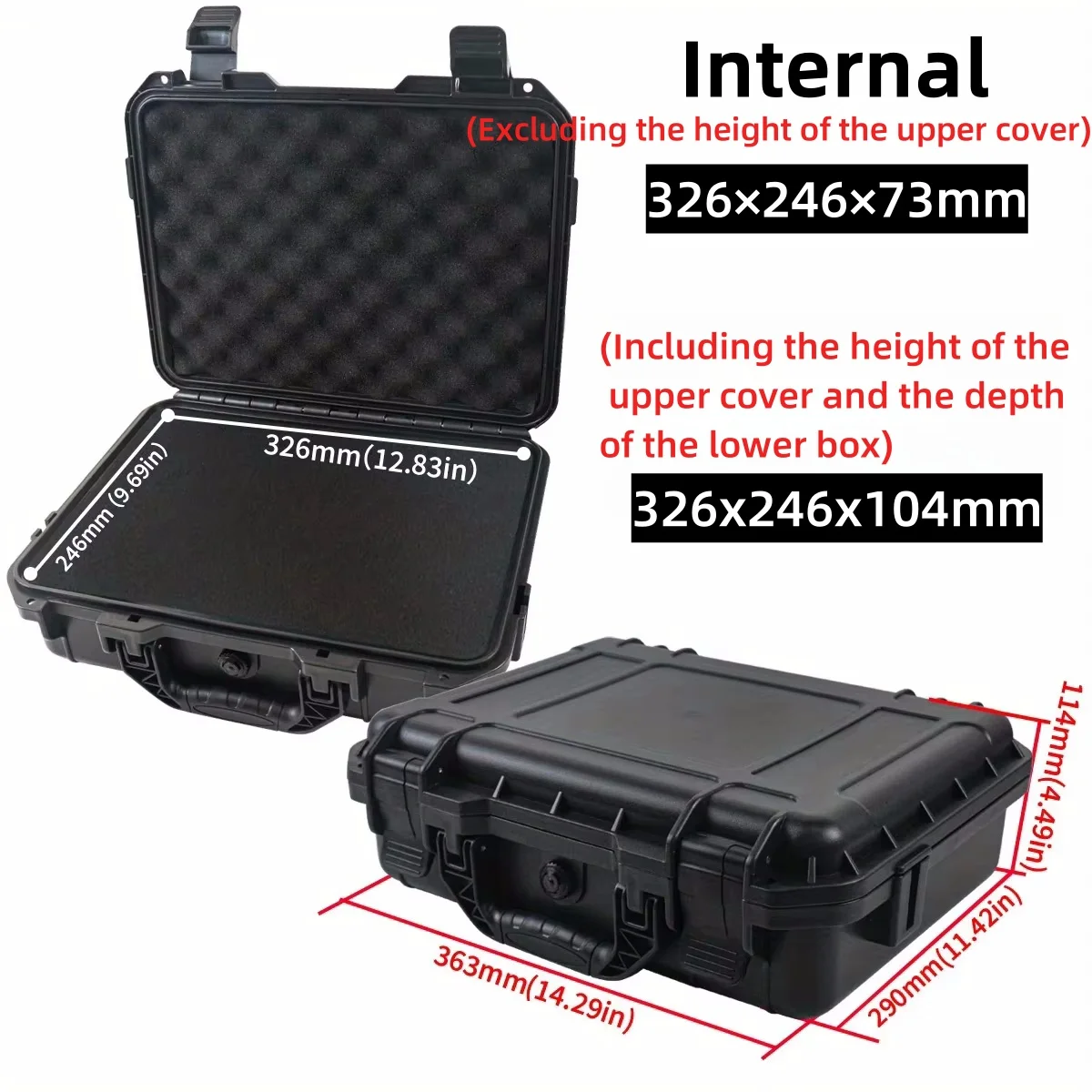 FNICEL 1pc Wasserdichte Harte Tragetasche Tasche Werkzeug Fall Mit vorgeschnittenen Schwamm Lagerung Box Sicherheit Schutz Organizer Hardware Toolbox 8