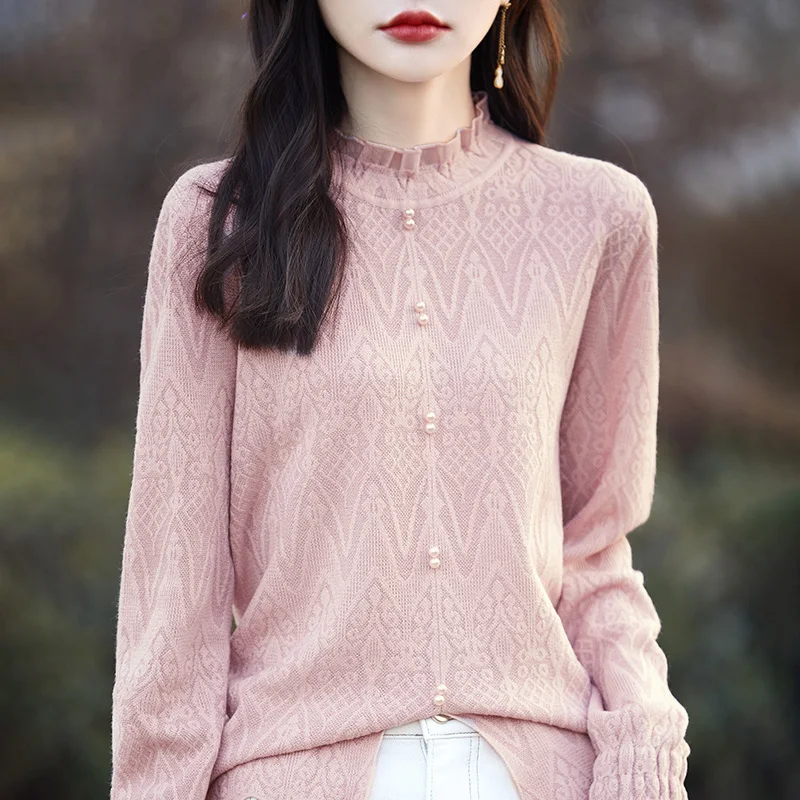 Round neck solid color Japanese Blouse spring/summer new pullover Korean version meat blocking lazy style top