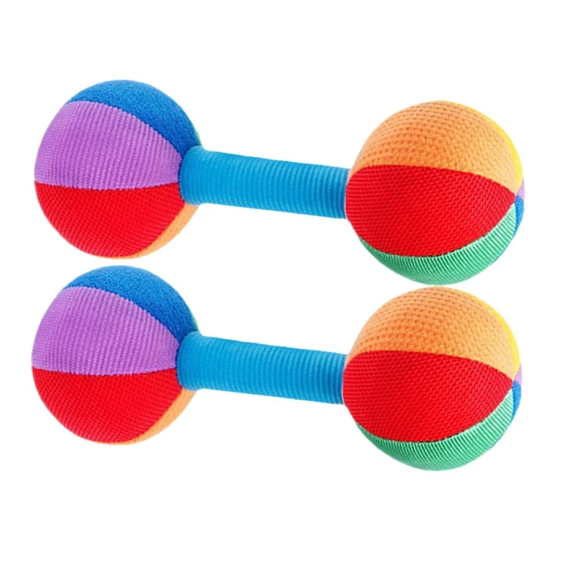 

2PCS Grasp Training Dumbbell 0-1 Year Old Baby Auditory Perception Training Chewable Sand Hammer Rattle Toy