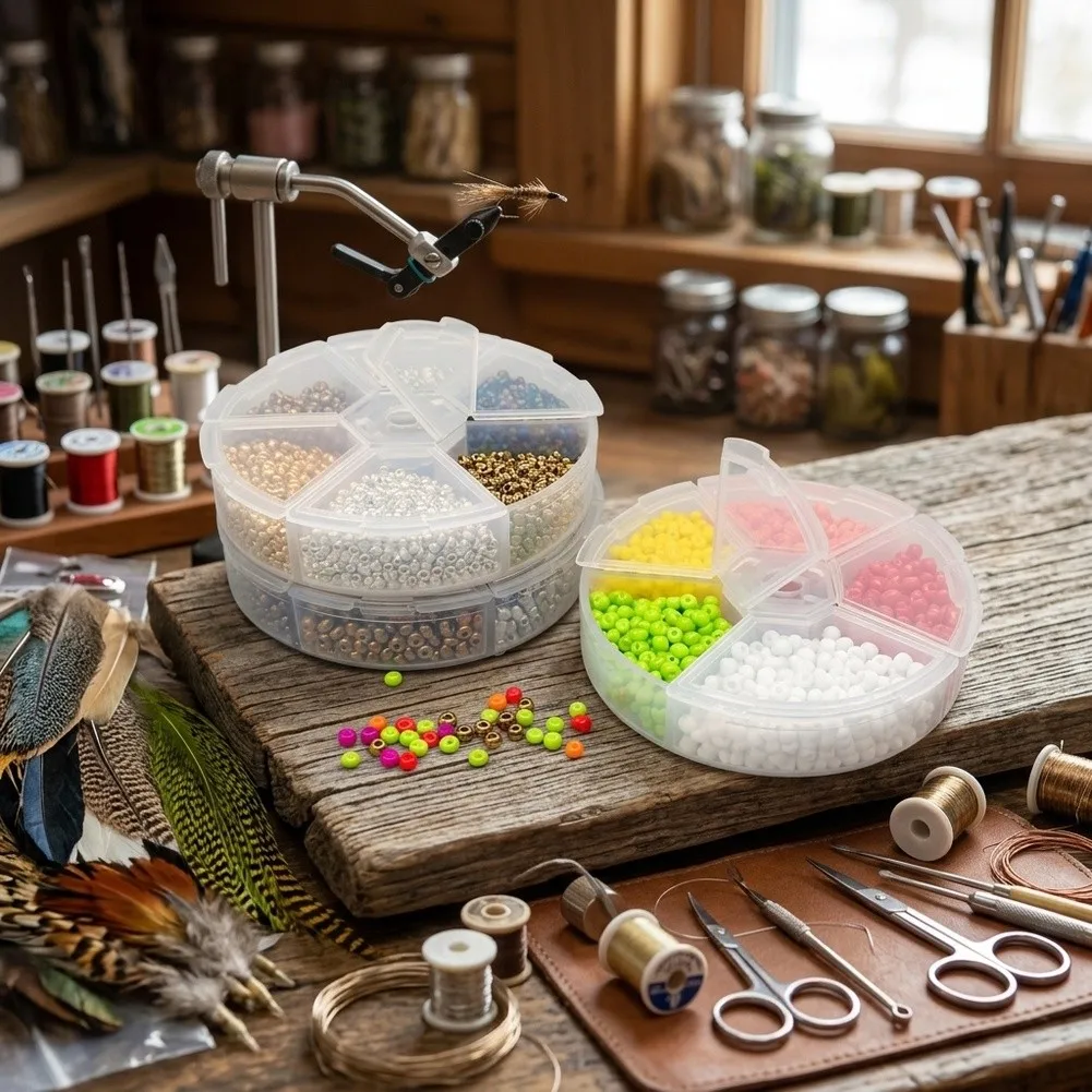 Lightweight Fly Tying Beads for Realistic Lure Building 8x8x2cm Metallic and Neutral Tone Options for All Fly Types