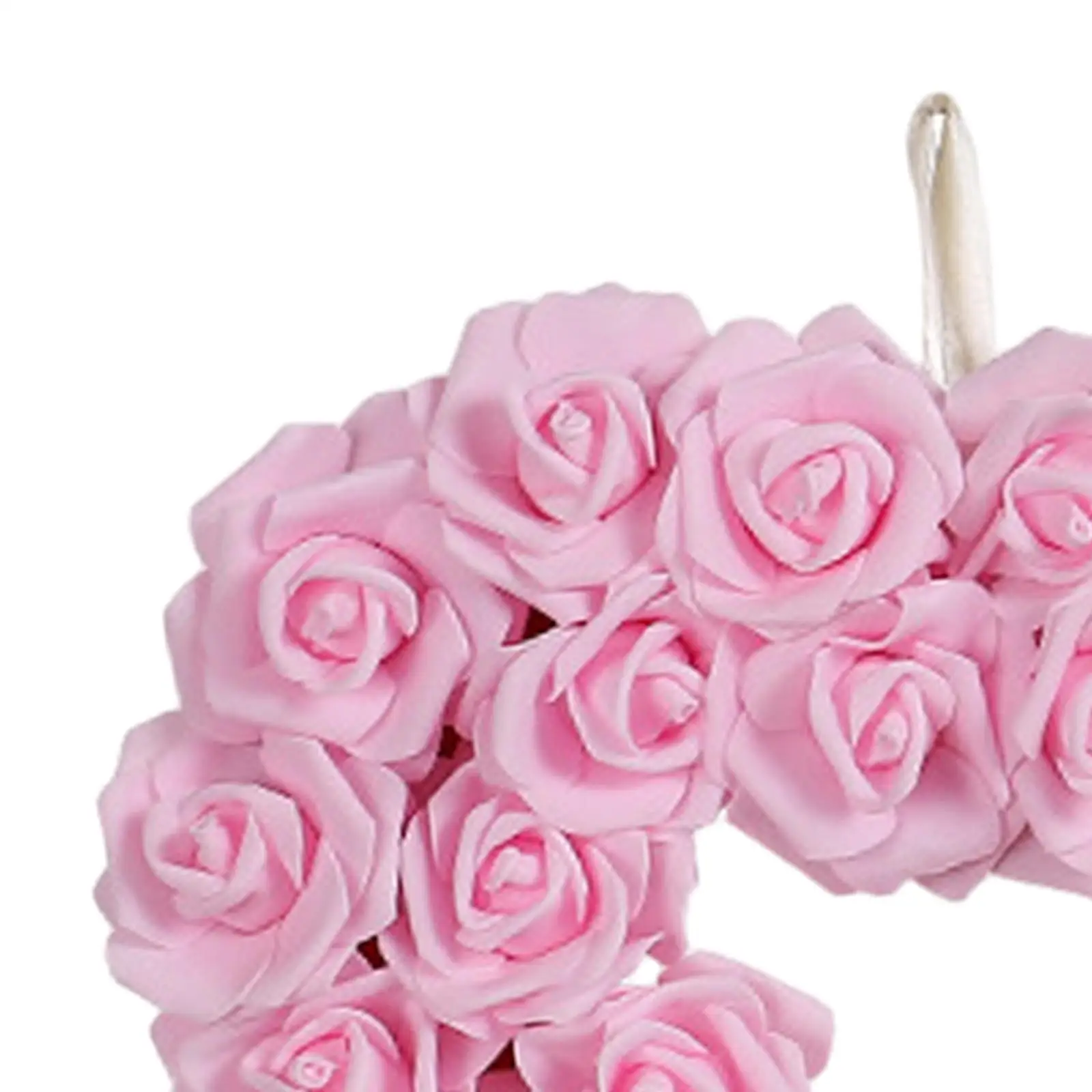Artificial Valentine Wreath Heart Shape Foam Rose Flower Door Hanging Decor for Love Theme Wedding Party Home Wall Romantic