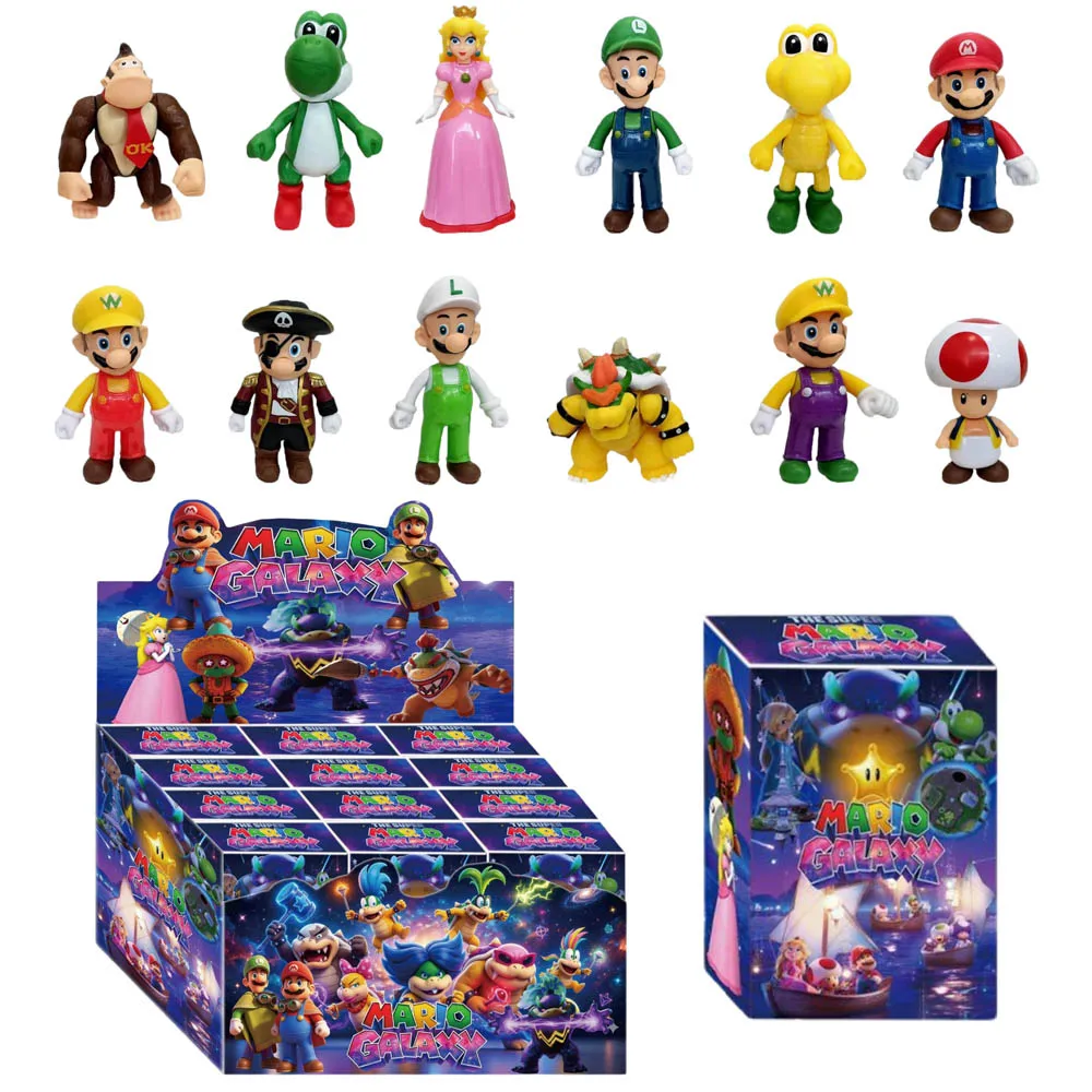 

Коллекционные фигурки персонажей Super Mario Bros: Луиджи, Йоши, Марио. Креативные аниме-фигурки в закрытых коробках. Игрушки для детей, подарок на день рождения. ﻿
