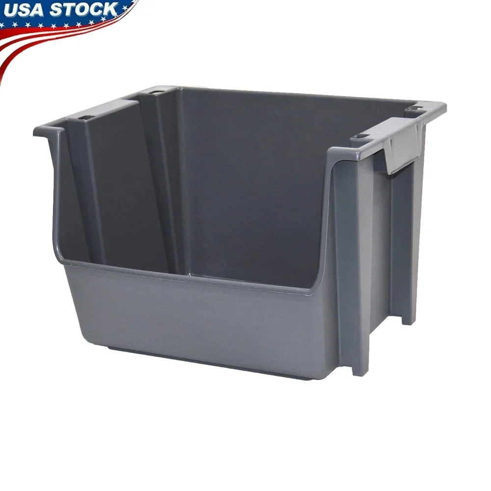 

Heavy Duty Stackable Storage Bins Nesting Plastic Containers Perfect Home Office Organization Toys Tools and Household Items