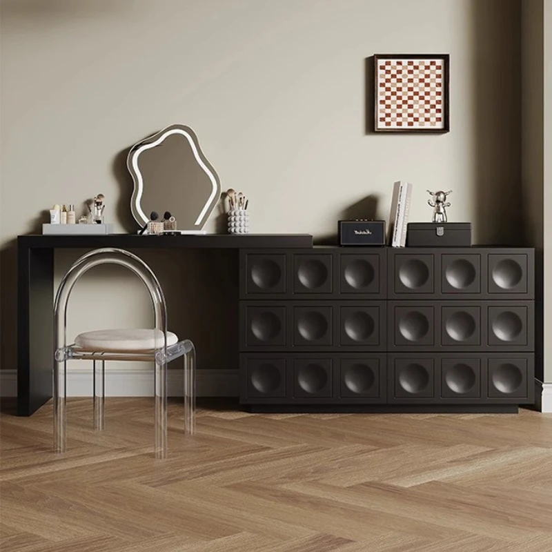 

Solid wood dresser storage cabinet integrated bedroom household makeup table simple Internet celebrity designer American